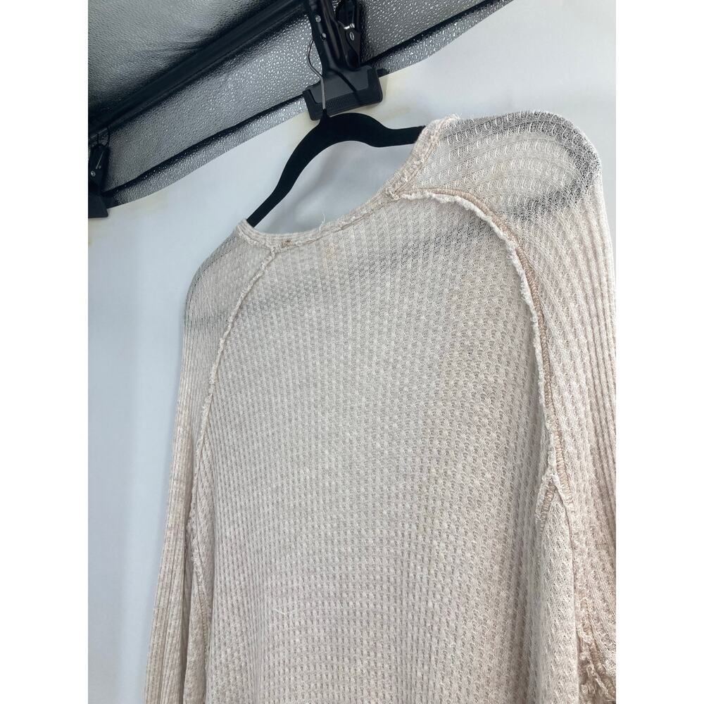 Free People We The Free Laguna Waffle Knit Tunic Thermal Oatmeal Beige Medium - Picture 9 of 12